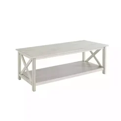 Online Kirklands Home Antique washed Wood Coffee Table White