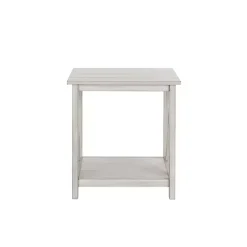 Sale Kirklands Home Antique washed Wood Square Side Table White