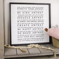 Online Kirklands Home Anyway Framed Wood Wall Plaque
