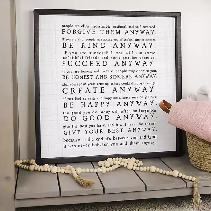 Online Kirklands Home Anyway Framed Wood Wall Plaque