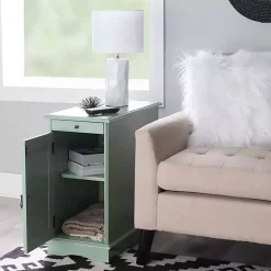 Clearance Kirklands Home Aqua Accent Table with Charging Station Blue
