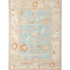 Hot Kirklands Home Aqua and Beige Bohemian Area Rug, 5x8