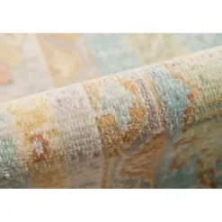 Hot Kirklands Home Aqua and Beige Bohemian Area Rug, 5x8