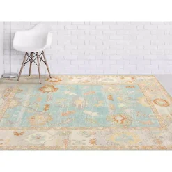 Hot Kirklands Home Aqua and Beige Bohemian Area Rug, 5x8