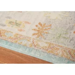 Outlet Kirklands Home Aqua and Beige Bohemian Area Rug, 7x9 Blue