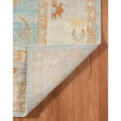 Outlet Kirklands Home Aqua and Beige Bohemian Area Rug, 7x9 Blue