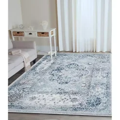Hot Kirklands Home Aqua and Gray Alex Loomed Area Rug, 7x9