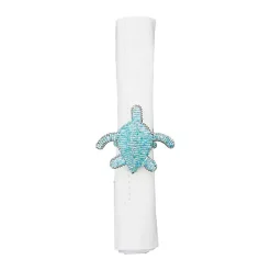 Online Kirklands Home Aqua Beaded Turtle Napkin Rings, Set of 6 Blue