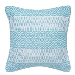 Discount Kirklands Home Aqua Diamond Stripe Indoor/Outdoor Pillow Blue