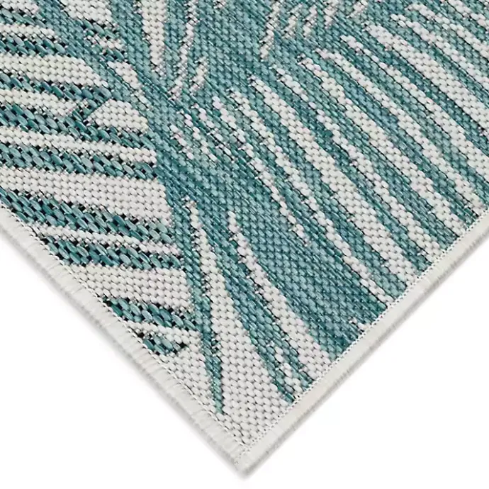Clearance Kirklands Home Aqua Forest Leaf Indoor/Outdoor Area Rug, 6x9