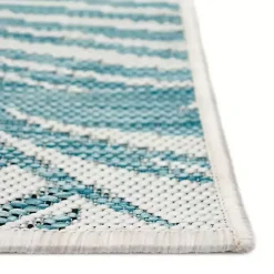Clearance Kirklands Home Aqua Forest Leaf Indoor/Outdoor Area Rug, 6x9