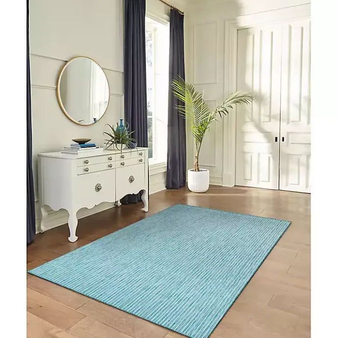 Sale Kirklands Home Aqua Intertwine Indoor/Outdoor Area Rug, 7x9 Blue