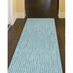 Clearance Kirklands Home Aqua Intertwine Indoor/Outdoor Runner Blue