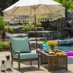 Sale Kirklands Home Aqua Leala Texture Outdoor Deep Seat Cushions Blue