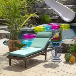 Kirklands Home Aqua Leala Texture Outdoor Chaise Cushion Blue