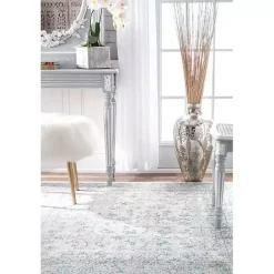 New Kirklands Home Aqua Rio Round Area Rug, 5 ft.
