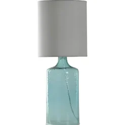 Kirklands Home Aqua Seeded Glass Table Lamp White