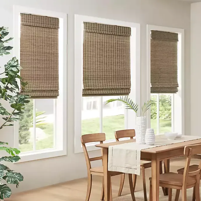 Kirklands Home Ash Bamboo Light Filtering Roman Shade, 29 in. Brown