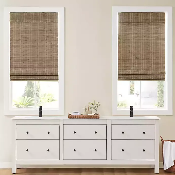 Kirklands Home Ash Bamboo Light Filtering Roman Shade, 29 in. Brown