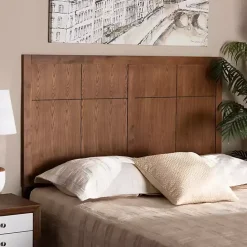 Discount Kirklands Home Ash Walnut Wood Panel Queen Headboard Brown