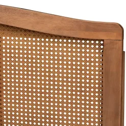 Best Kirklands Home Ash Walnut Woven Rattan Queen Headboard Brown