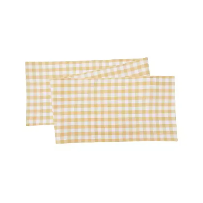 Outlet Kirklands Home Ashford Buffalo Check Table Runner Yellow