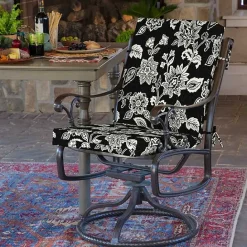Kirklands Home Ashland Jacobean Luxe Outdoor Dining Chair Cushion Black
