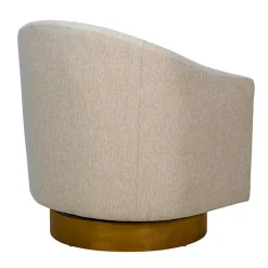 New Kirklands Home Ashton Swivel Chair with Wood Base Tan