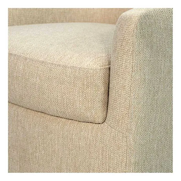 New Kirklands Home Ashton Swivel Chair with Wood Base Tan