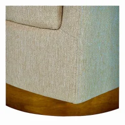 New Kirklands Home Ashton Swivel Chair with Wood Base Tan