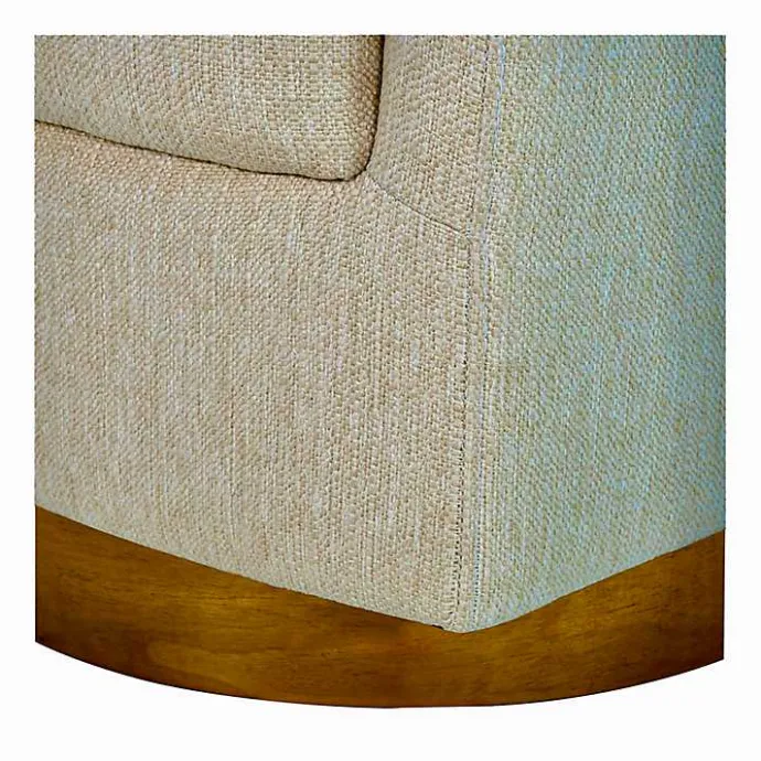 New Kirklands Home Ashton Swivel Chair with Wood Base Tan