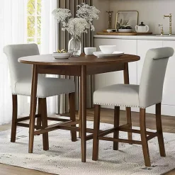 Discount Kirklands Home Aubrey Natural Upholstered 2-pc. Counter Stool Set Tan