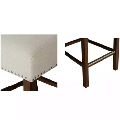 Discount Kirklands Home Aubrey Natural Upholstered 2-pc. Counter Stool Set Tan
