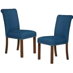 Clearance Kirklands Home Aubrey Navy Upholstered 2-pc. Dining Chair Set Blue