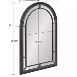 Clearance Kirklands Home Audubon Wood Arch Wall Mirror, 24x36 in. Black