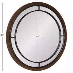 Kirklands Home Audubon Wood Round Wall Mirror Brown