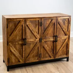 Online Kirklands Home Austin Warm Wood Farmhouse Cabinet Brown