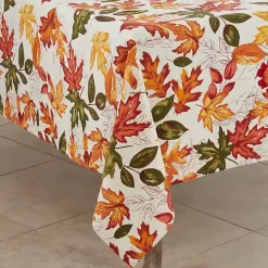 Best Kirklands Home Autumn Foliage Outline Square Harvest Table Cloth