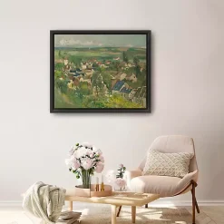 Best Kirklands Home Auvers, Panoramic View Framed Canvas Art Print Green