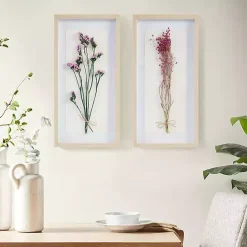 New Kirklands Home Avant Garden Dried Flowers Shadowboxes, Set of 2