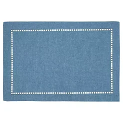 Clearance Kirklands Home Azure Laser-Cut Hemstitch Placemats, Set of 4 Blue