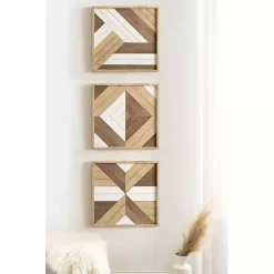Online Kirklands Home Ballez Geometric Wood Wall Plaques, Set of 3