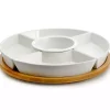 Clearance Kirklands Home Bamboo 5-pc. Ceramic Modern Set Lazy Susan