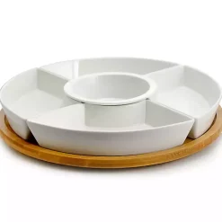 Clearance Kirklands Home Bamboo 5-pc. Ceramic Modern Set Lazy Susan