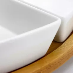 Clearance Kirklands Home Bamboo 5-pc. Ceramic Modern Set Lazy Susan