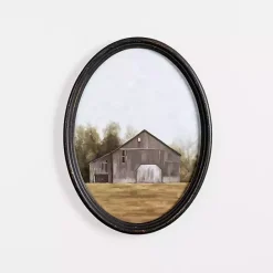 Online Kirklands Home Barn Landscape Oval Framed Art Print