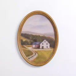 Outlet Kirklands Home Barn Landscape Oval Framed Art Print