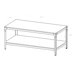 New Kirklands Home Barnwood Angle Iron Coffee Table Brown