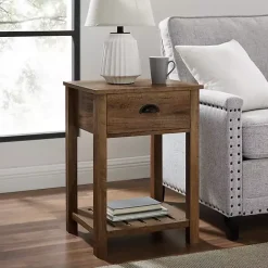 Kirklands Home Barnwood Country Accent Table Brown