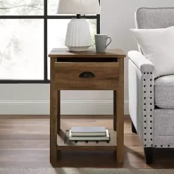 Kirklands Home Barnwood Country Accent Table Brown